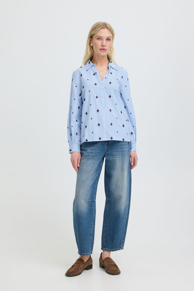 Camisa chambray bordada LABIENNE