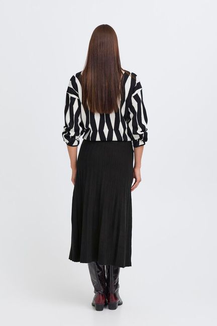 Falda plisada de punto negro GINA