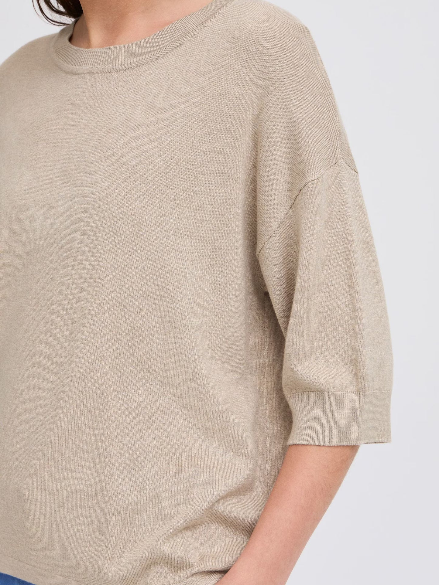 Jersey de punto fino BRINA beige