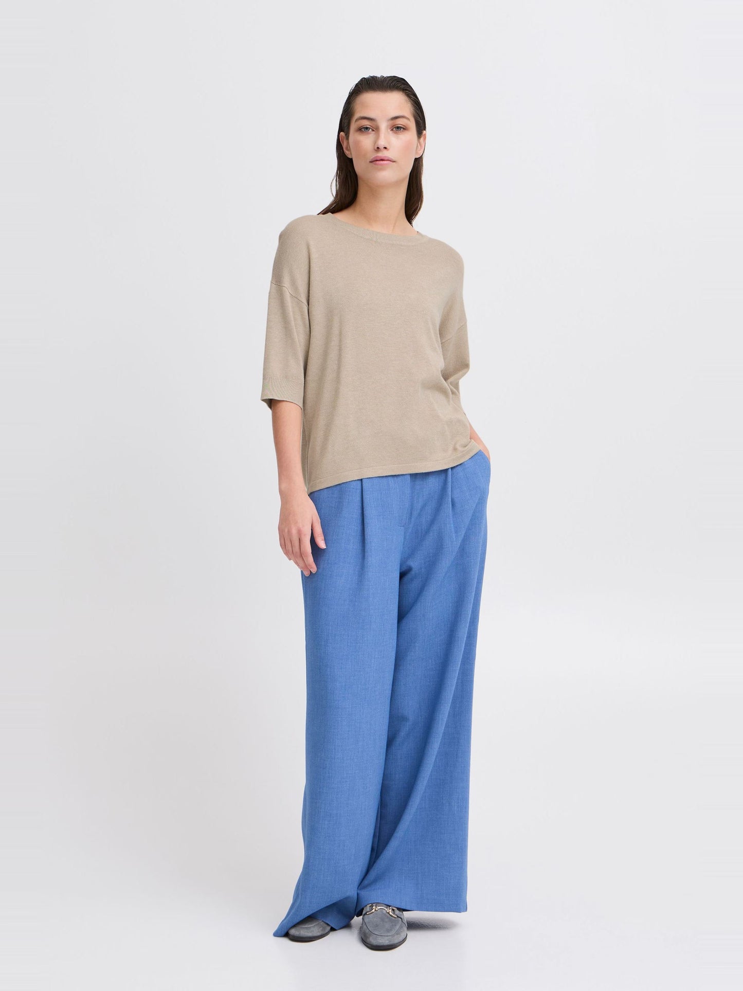 Jersey de punto fino BRINA beige