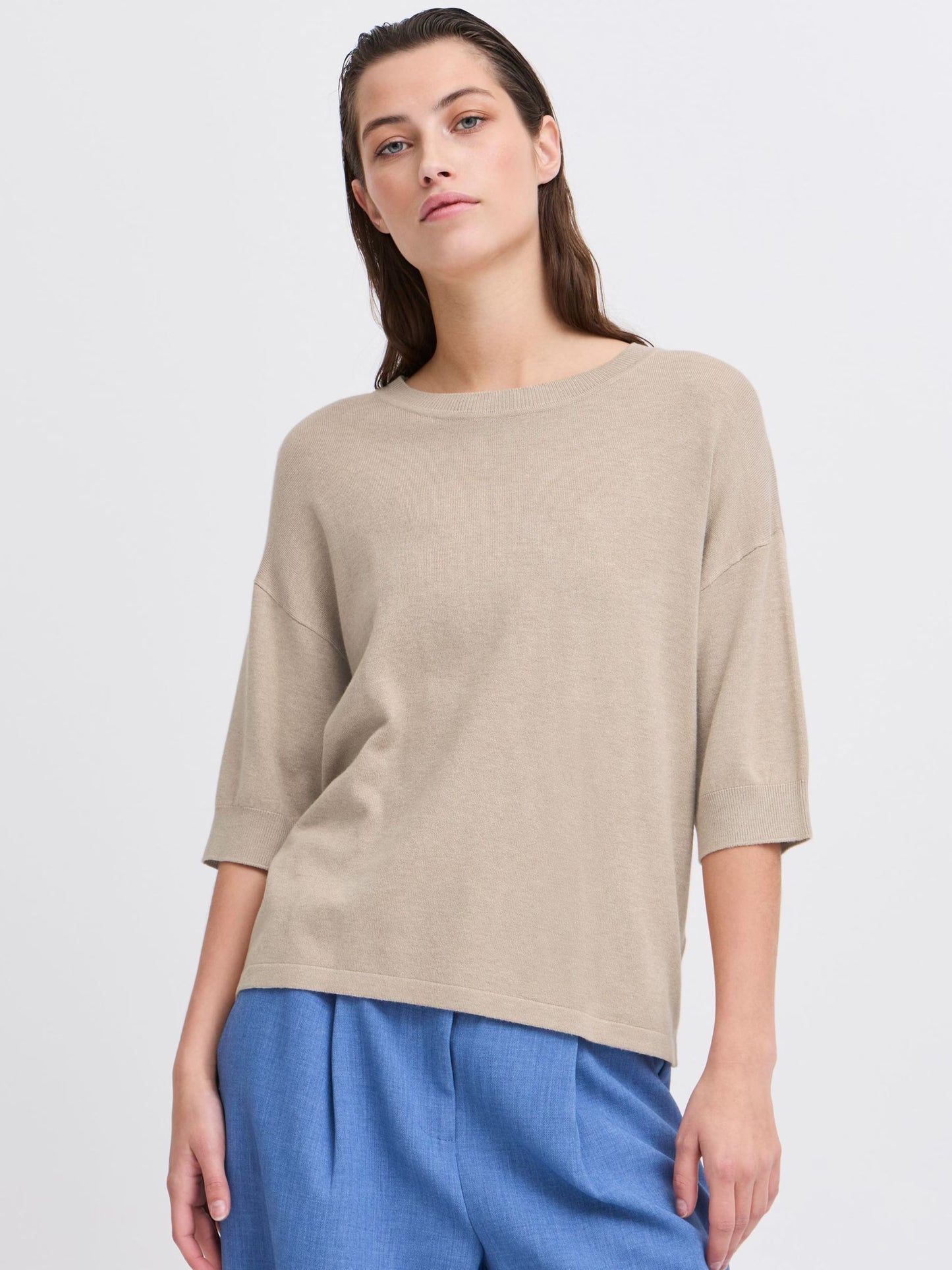 Jersey de punto fino BRINA beige