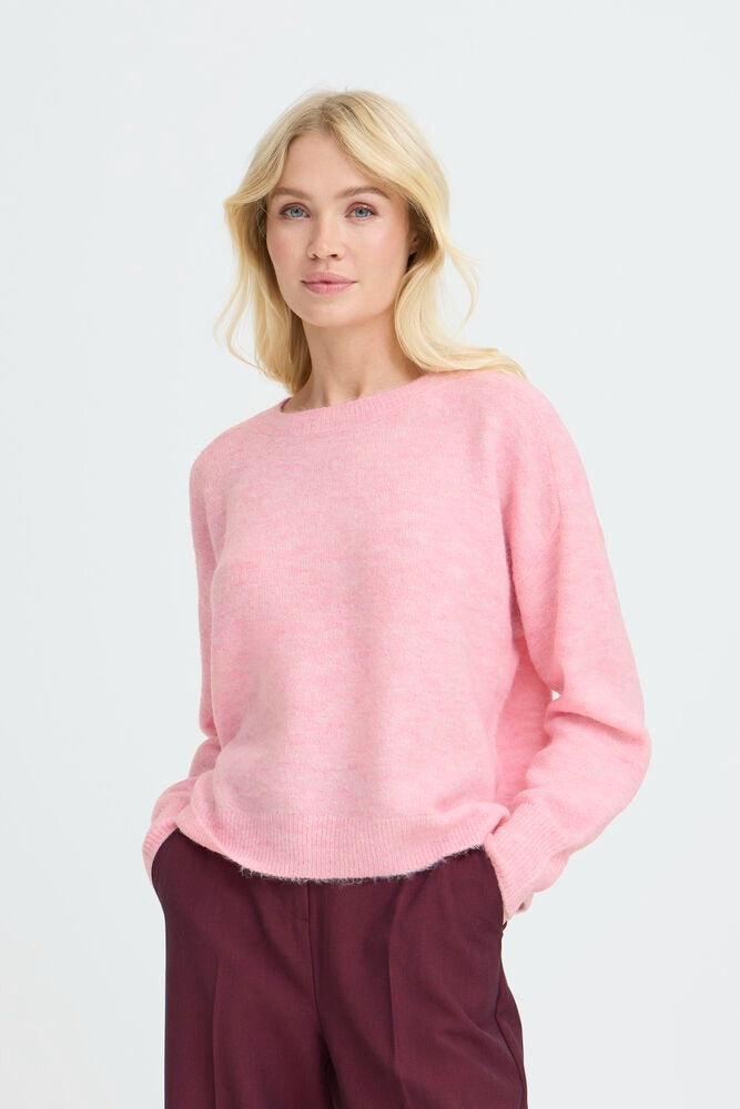 Jersey punto rosa claro LONNA