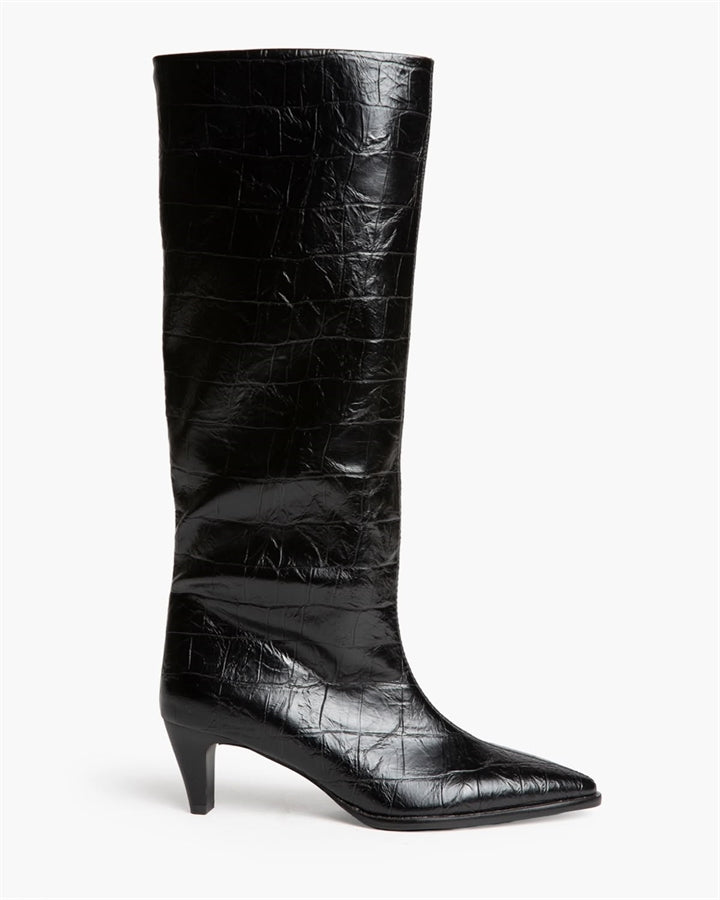 Bota alta efecto cocodrilo LACEY