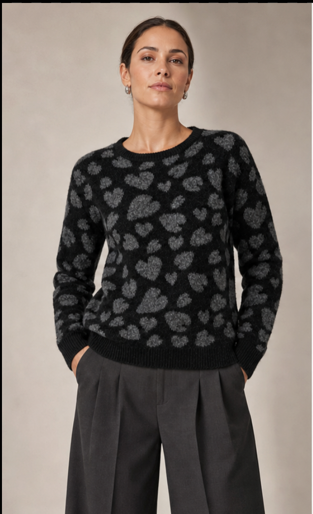 Jersey corazones DEART en negro con gris