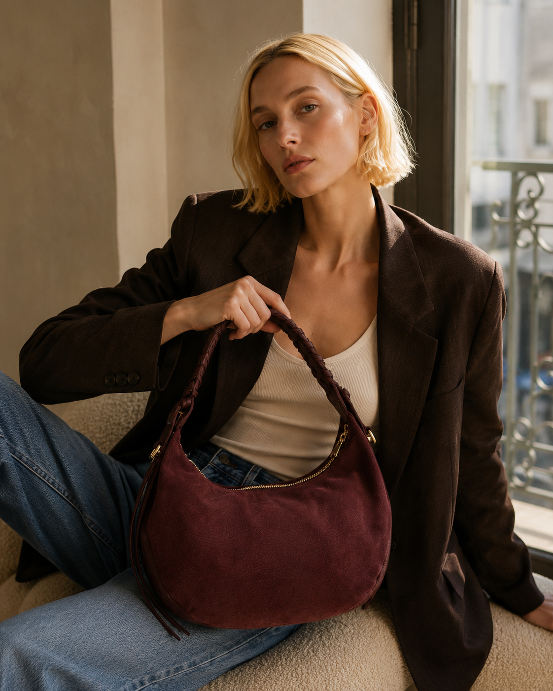Bolso grande serraje granate DAYTONA