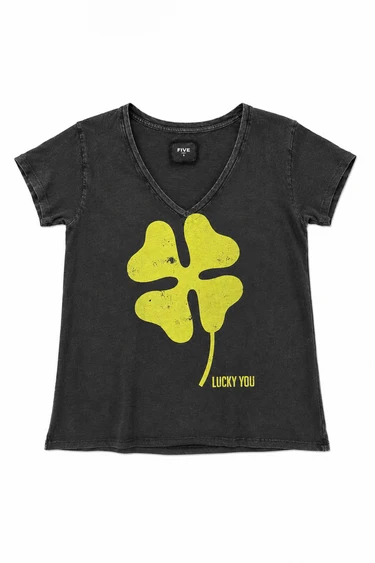 Camiseta en gris LUCKY YOU
