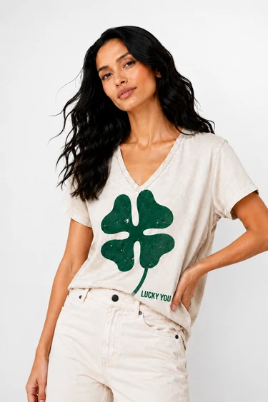 Camiseta en crudo LUCKY YOU