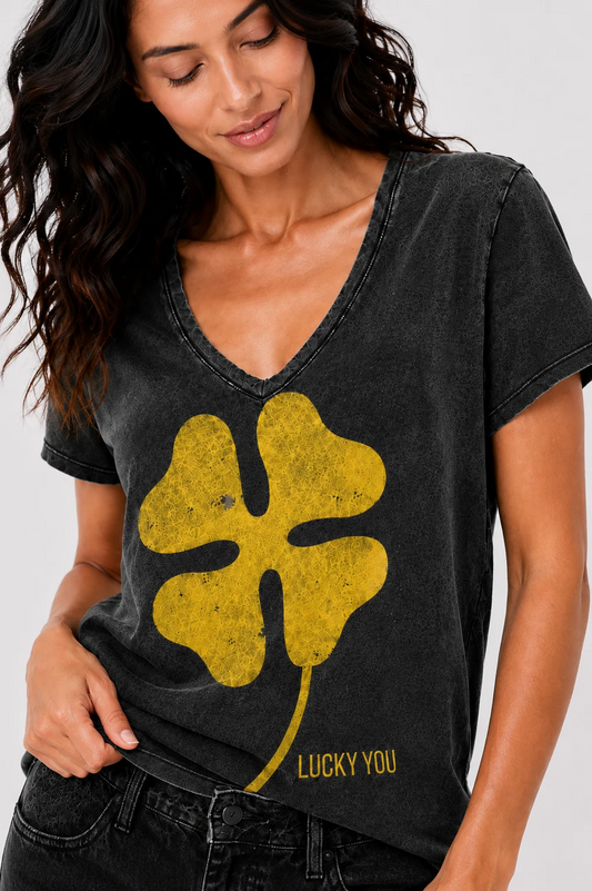 Camiseta en gris LUCKY YOU