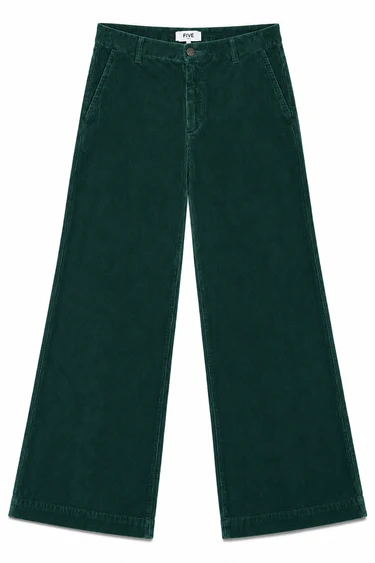 Pantalón de pana verde LEIKA