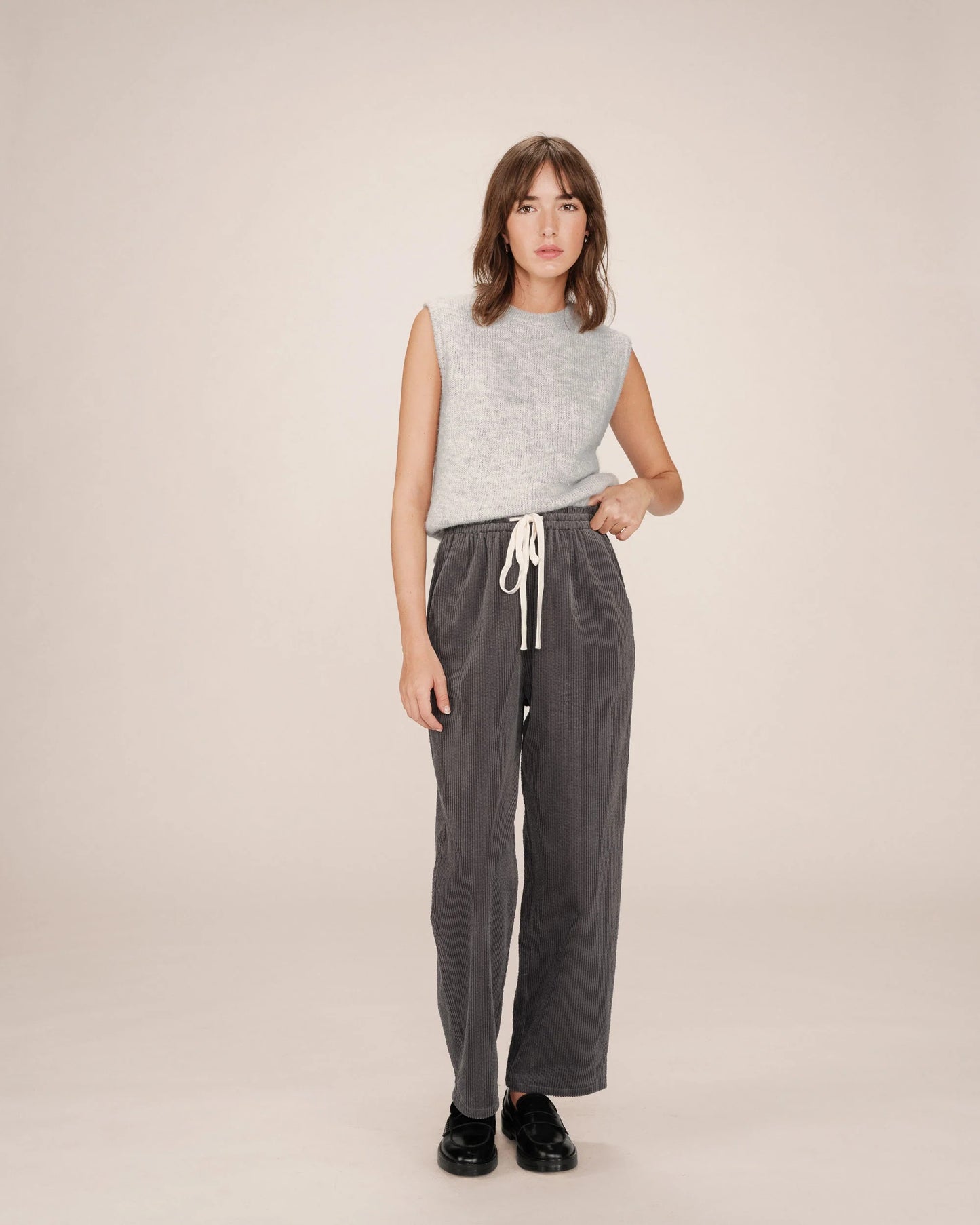 Pantalón de pana gris LILOU