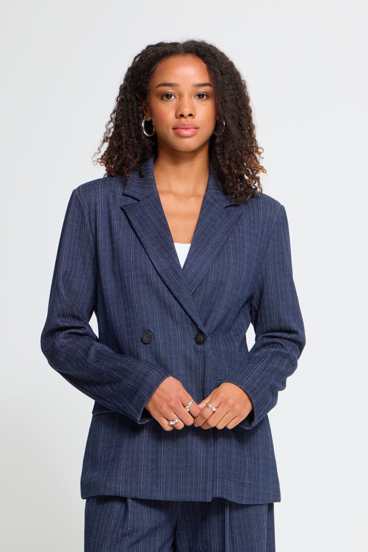 Blazer de jacquard marino PINELLE