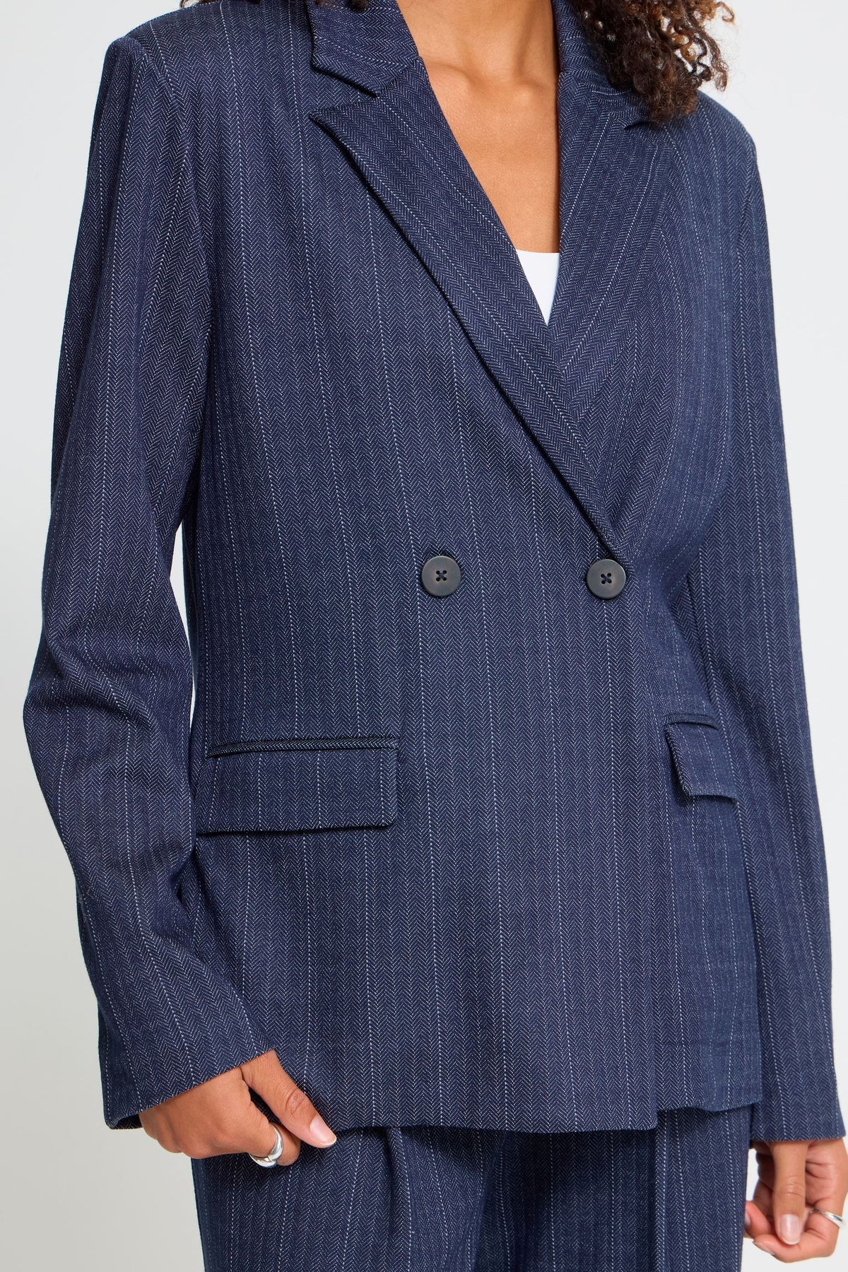 Blazer de jacquard marino PINELLE