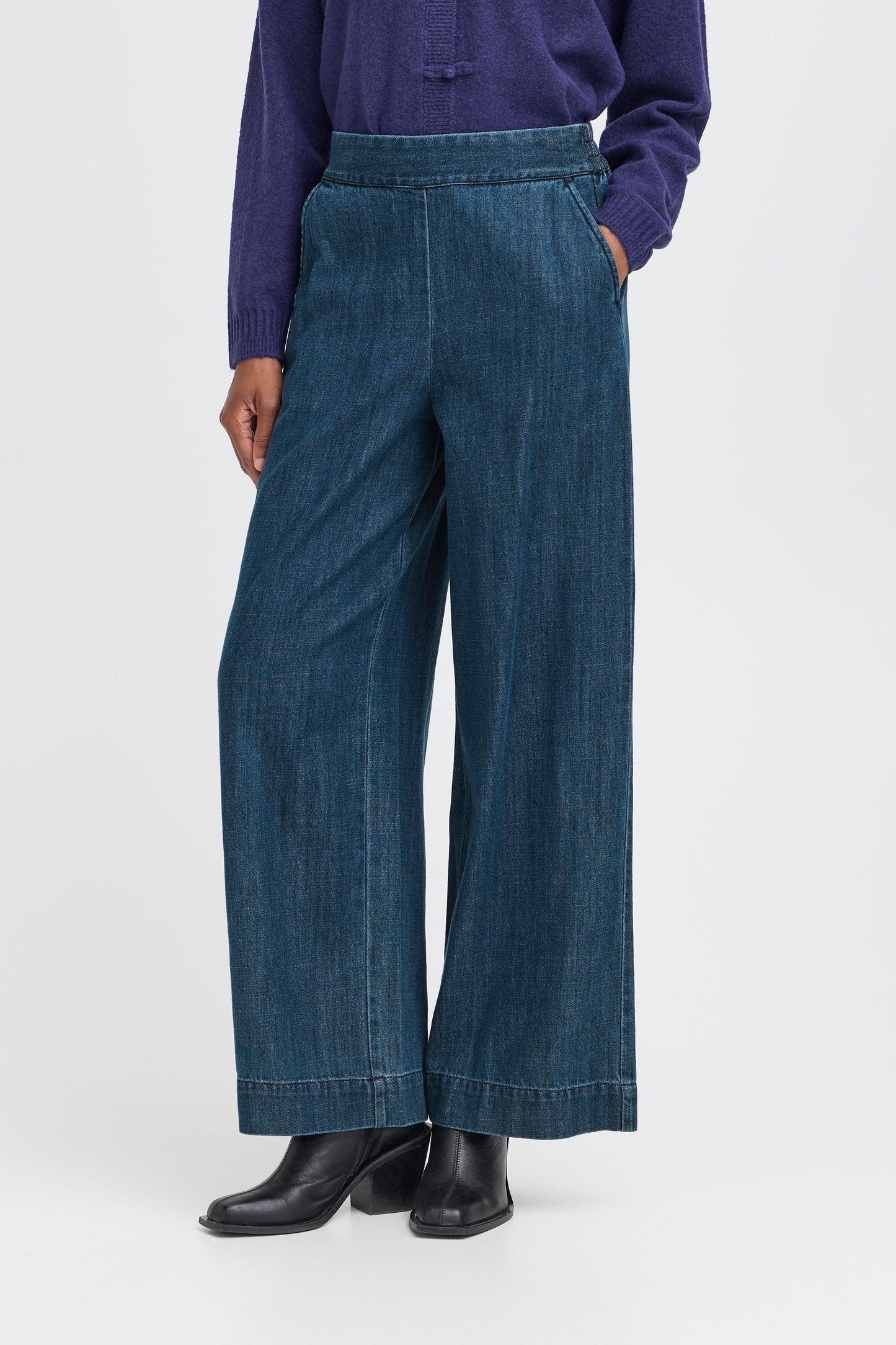 Pantalón vaquero ancho con goma BONNIE