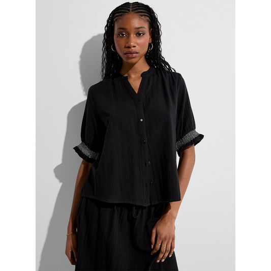 Blusa de gasa de algodón puro