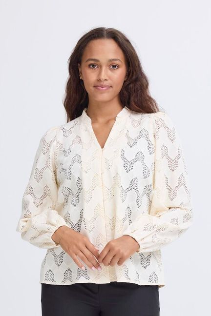 Camisa con troquelado geométrico JENNE