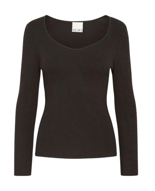 Jersey canalé negro DIANA