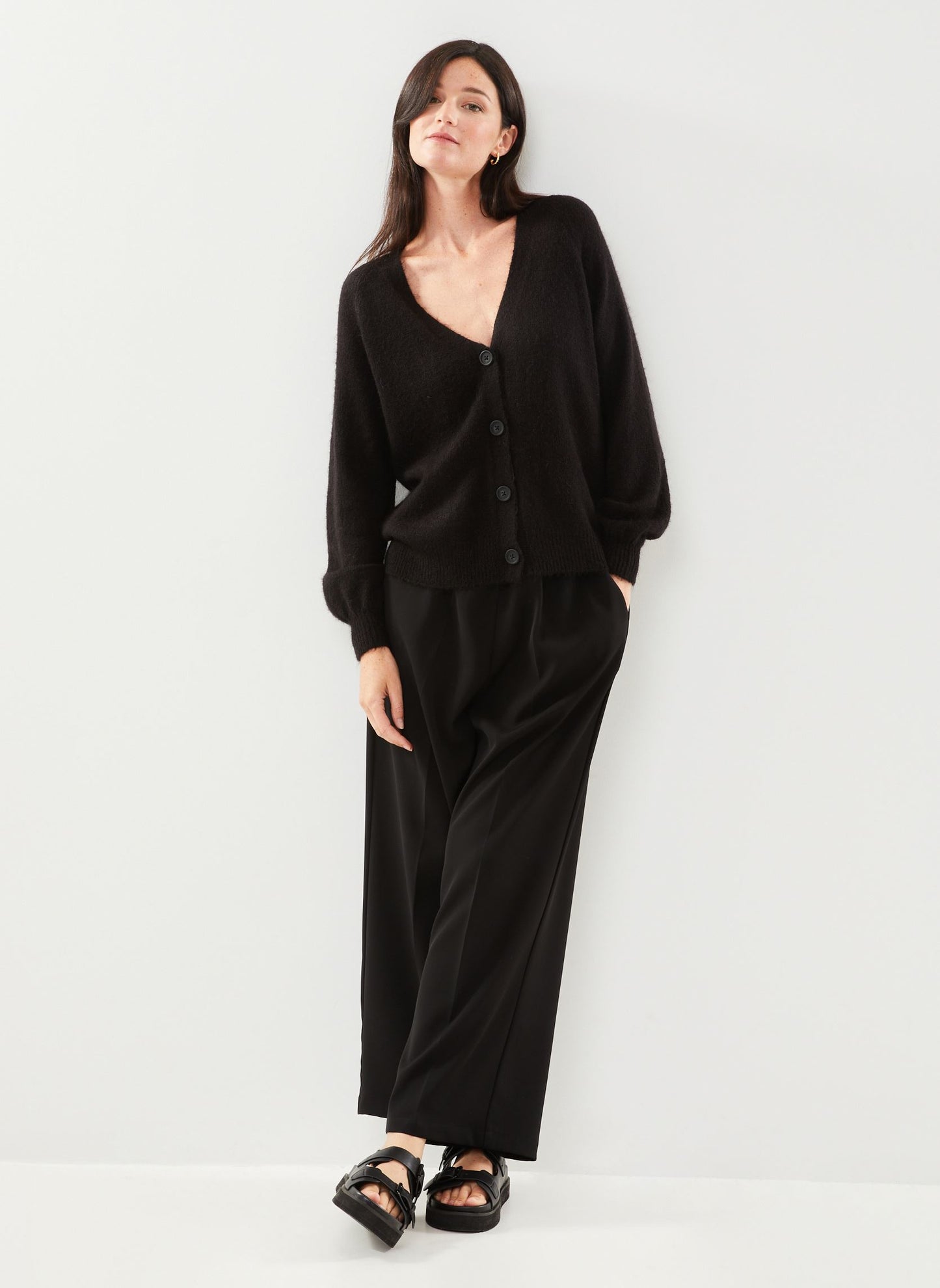 Cárdigan negro con alpaca DENISSE