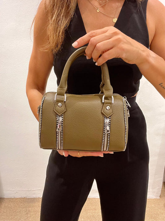 Bolso cremalleras kaki ZADIG