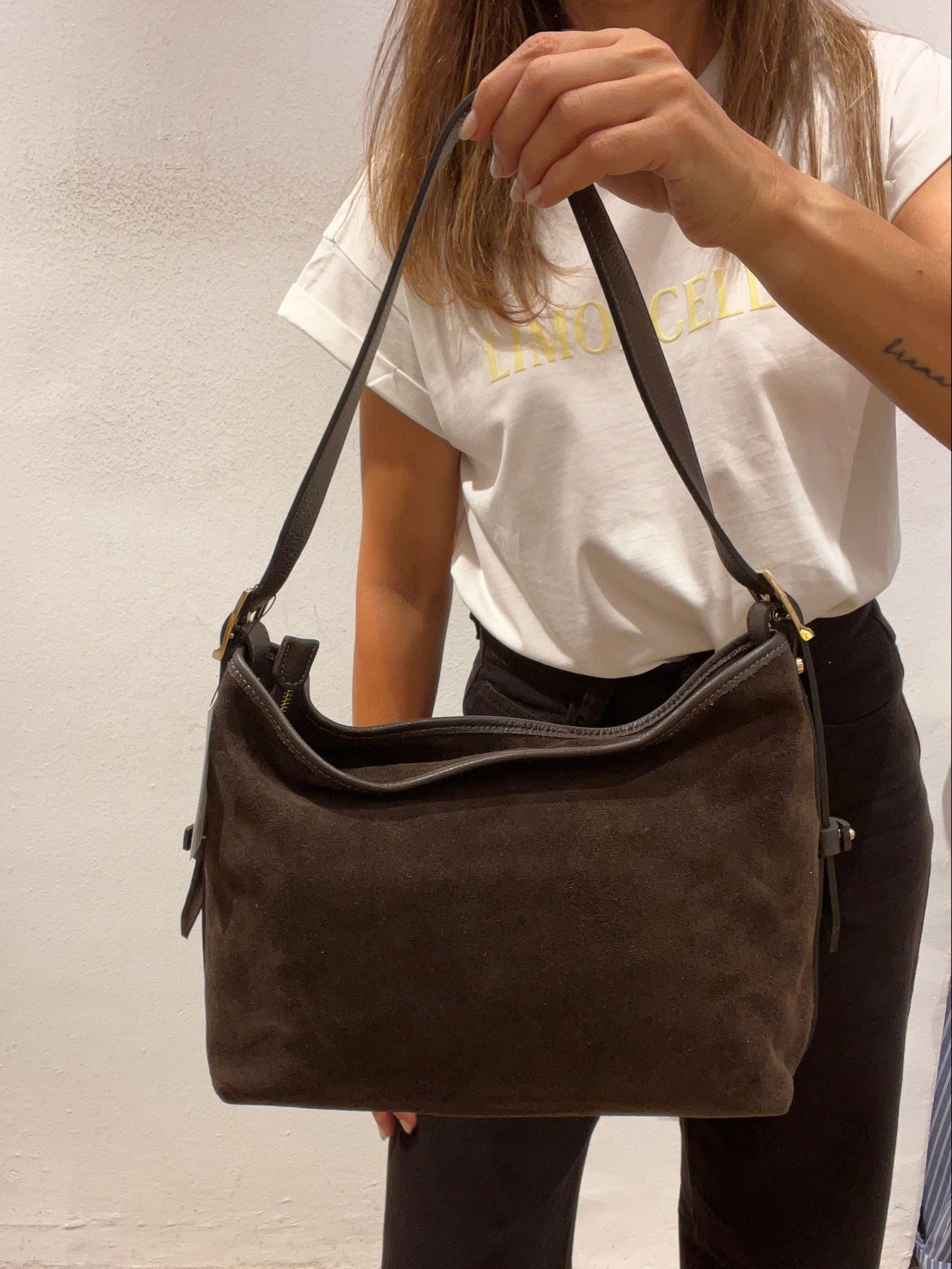 Bolso serraje marrón UNIQUE