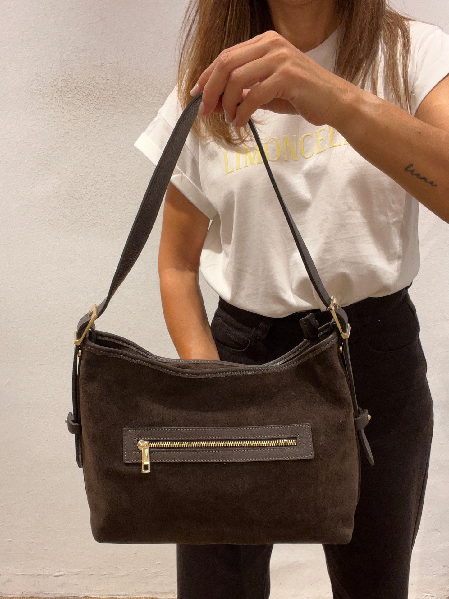 Bolso serraje marrón UNIQUE