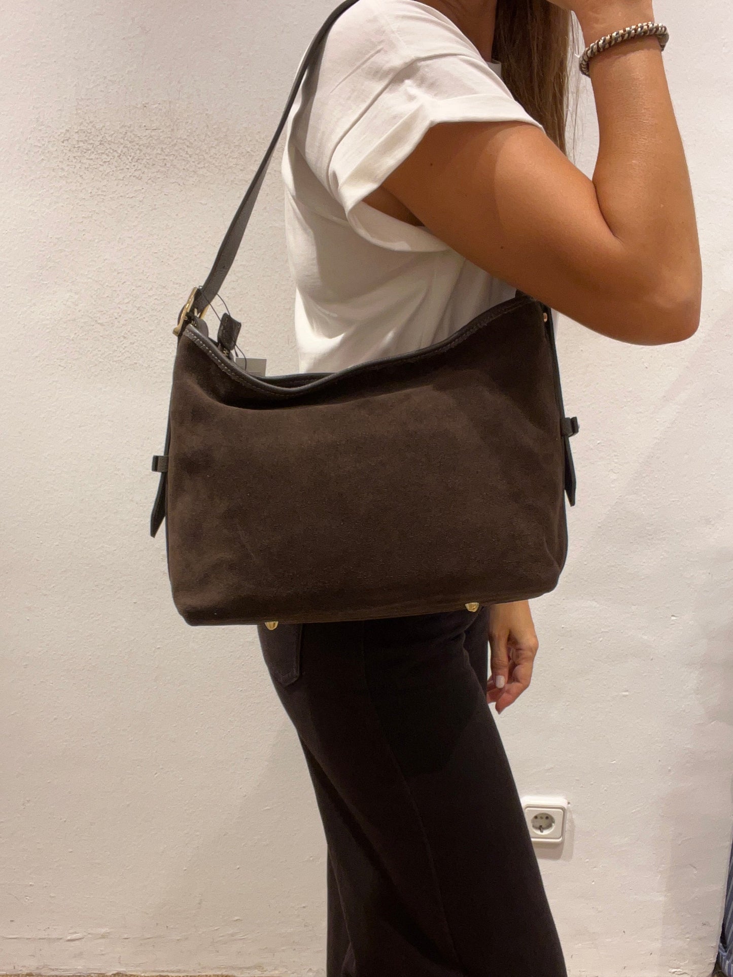 Bolso serraje marrón UNIQUE