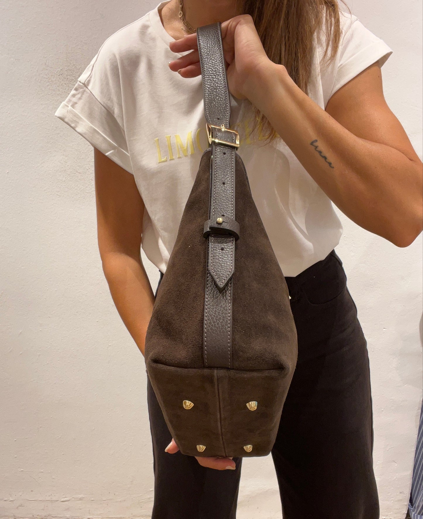 Bolso serraje marrón UNIQUE