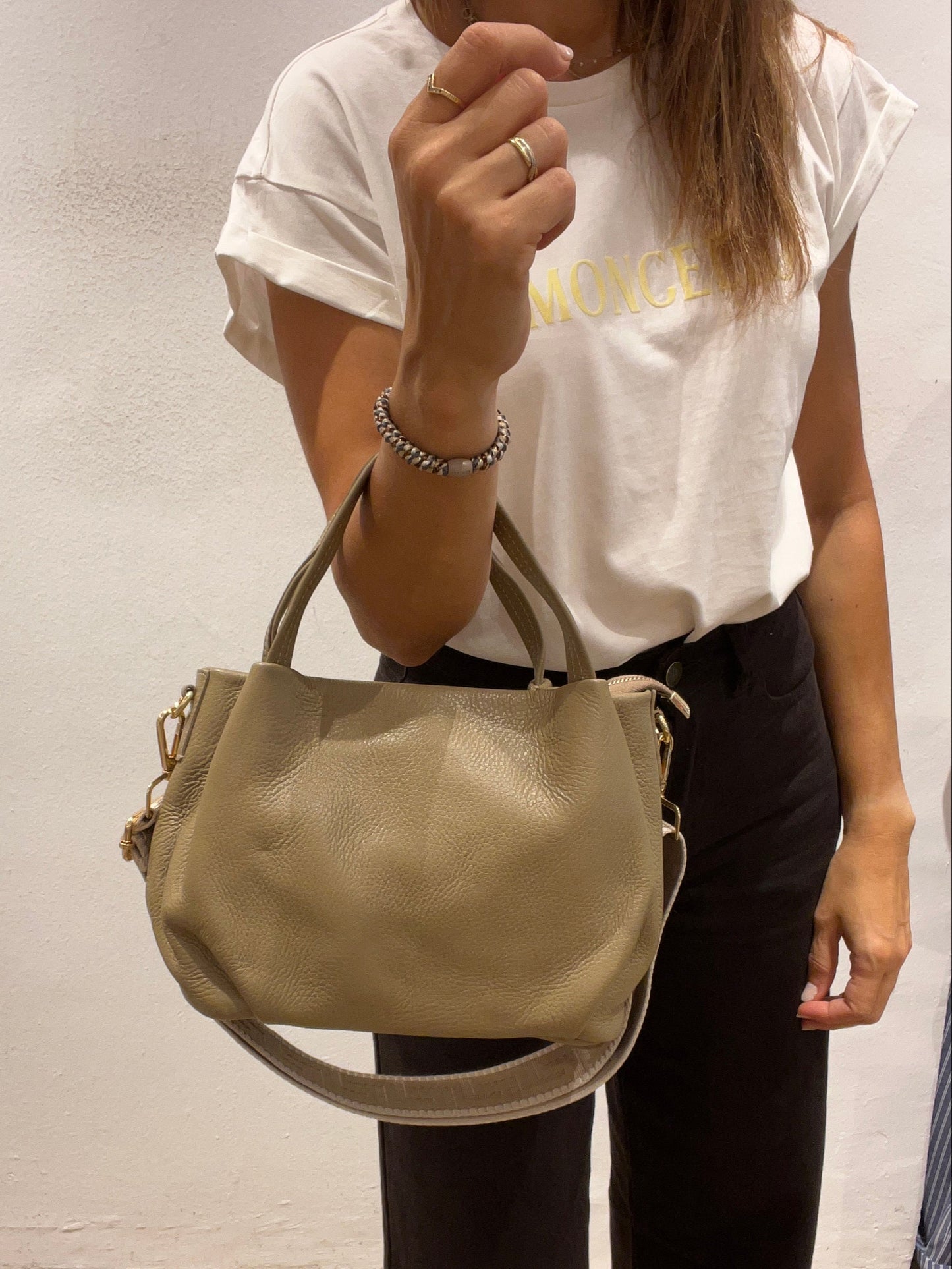 Bolso de piel con doble asa GALA