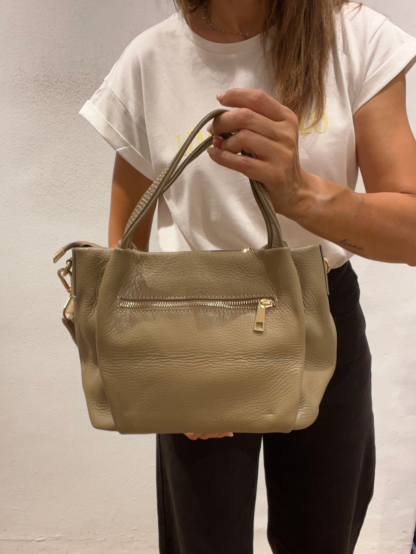 Bolso de piel con doble asa GALA
