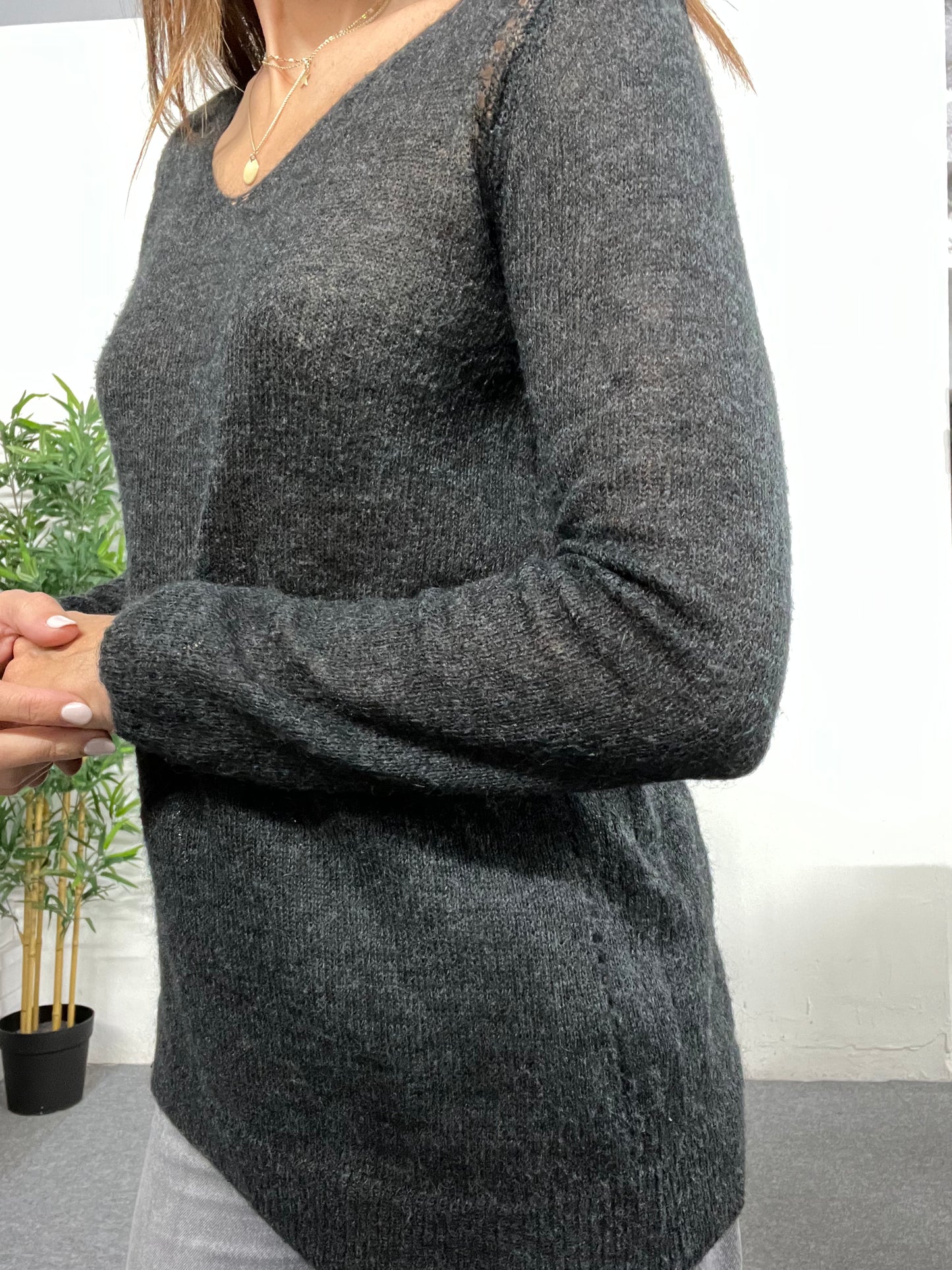 Jersey gris oscuro Mango