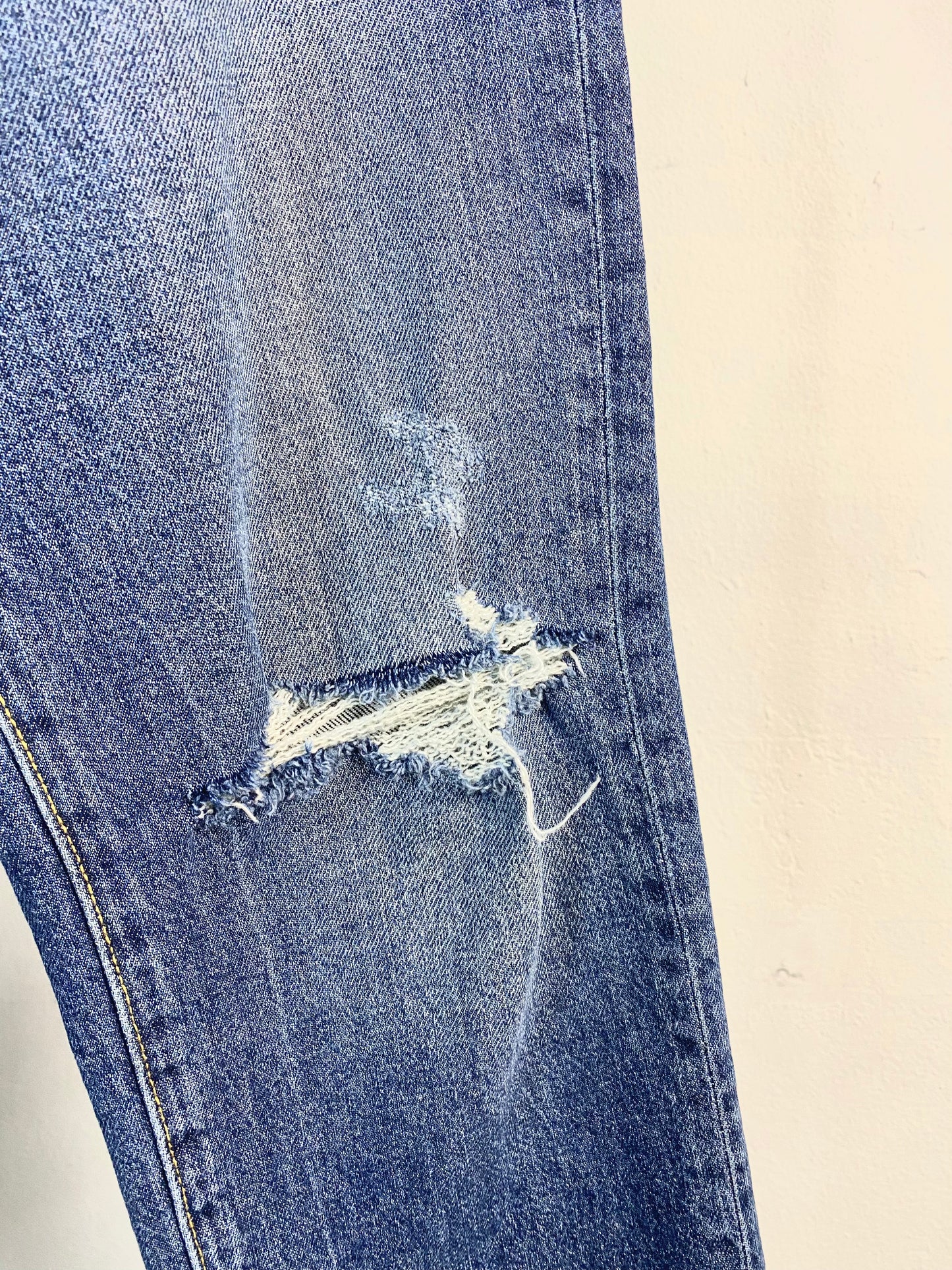 Pantalón recto skinny azul Zara