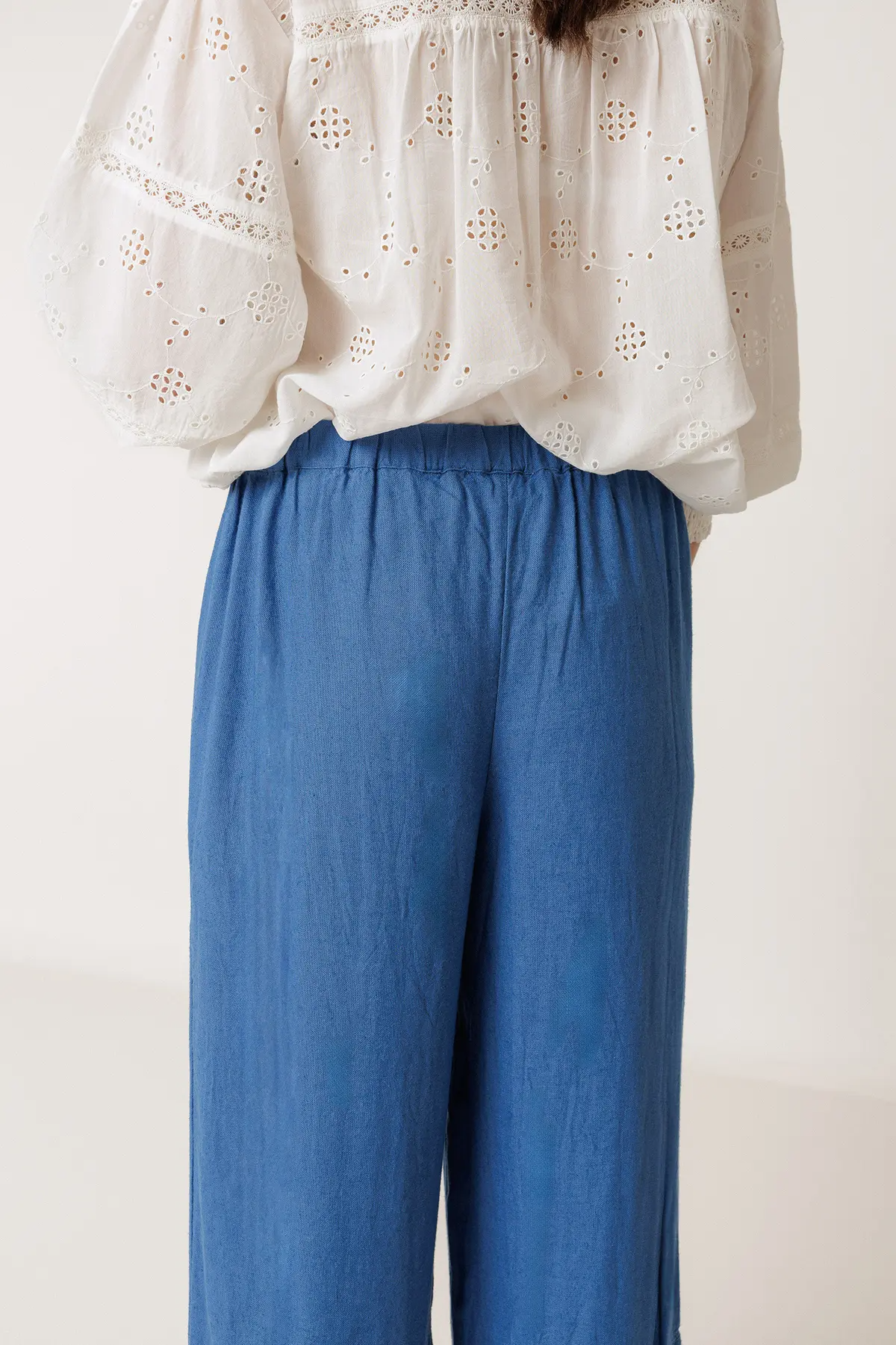 Pantalón bordado azul DENISSE