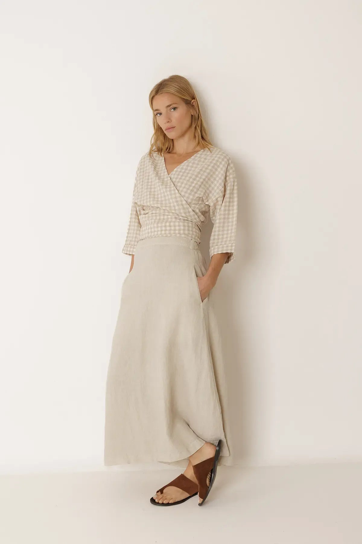 Camisa vichy con lazada DINA