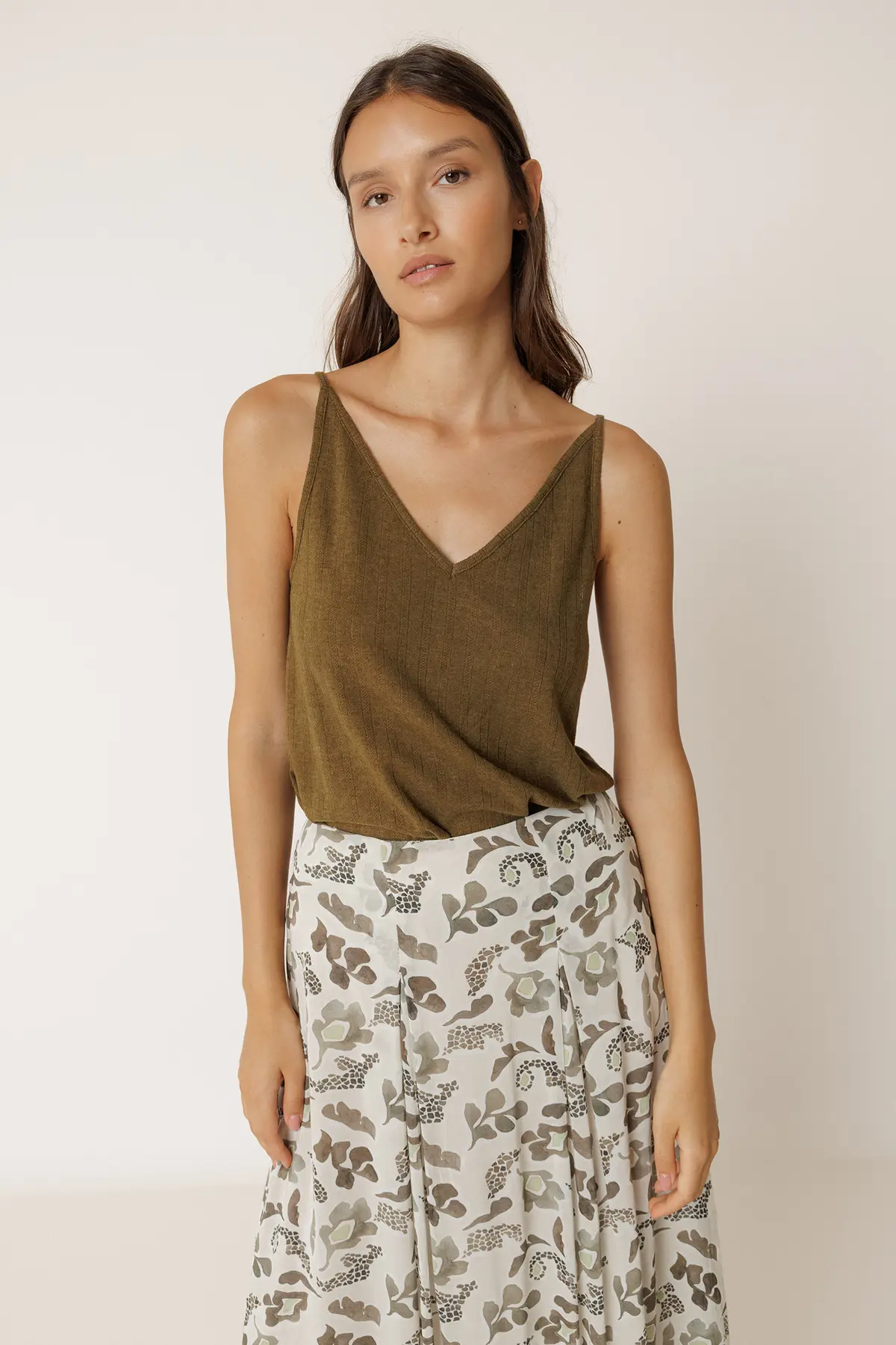 Camiseta tirantes kaki DIANA