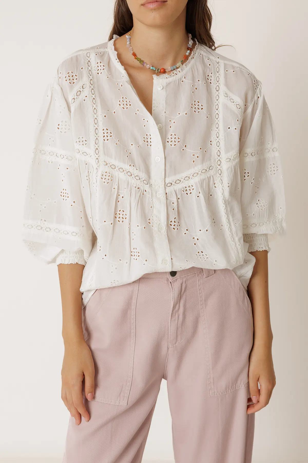 Camisa bordado suizo DRUSILA