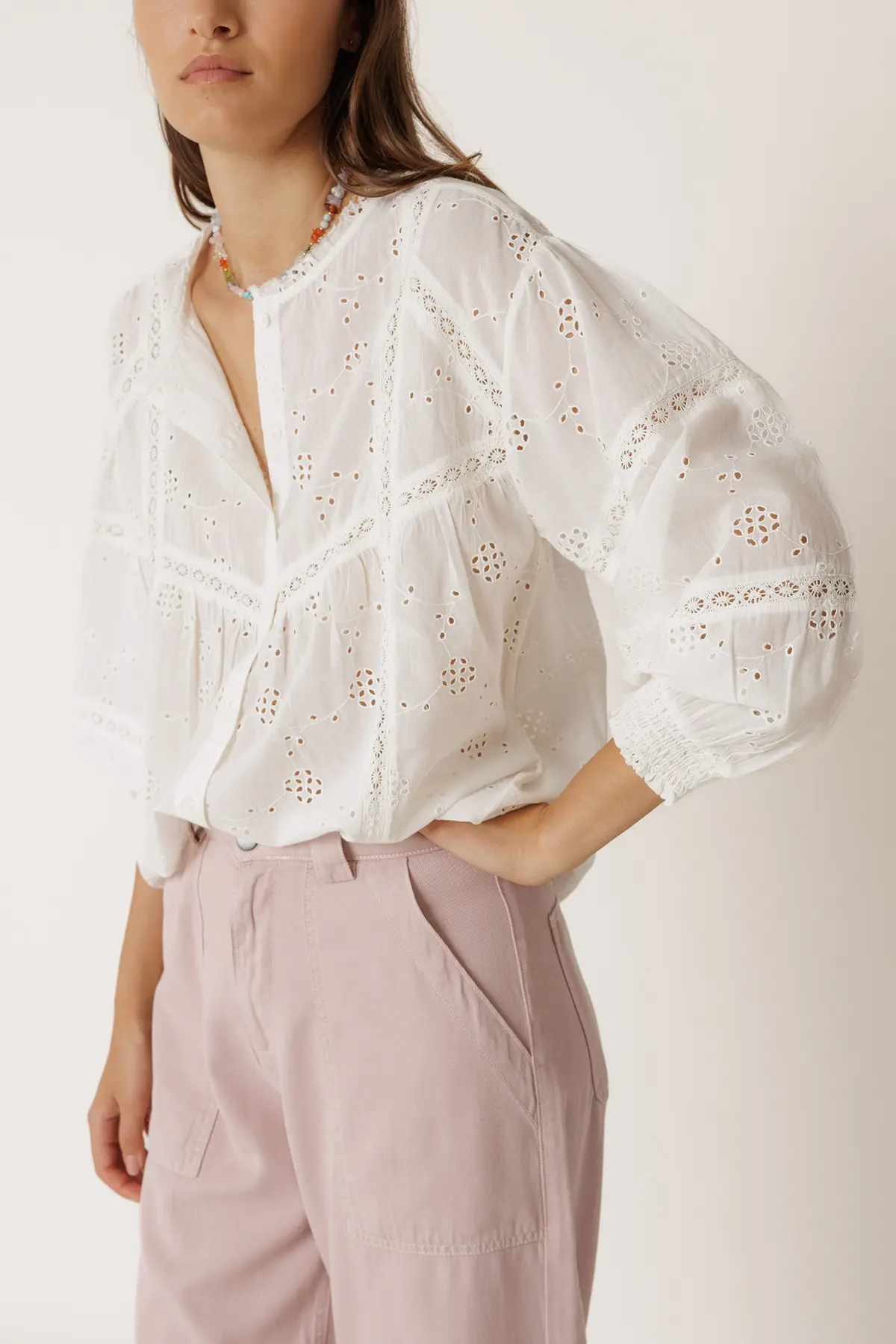 Camisa bordado suizo DRUSILA