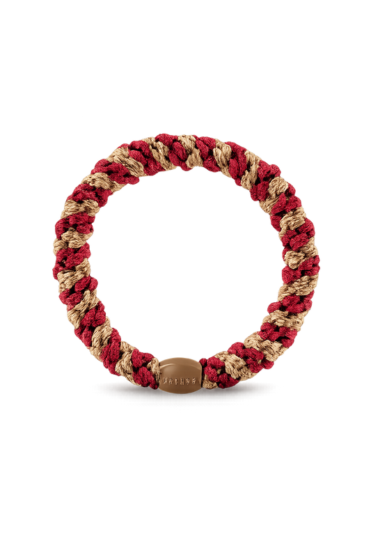 Goma de pelo KKNEKKI light bordeaux-beige glitter stripe