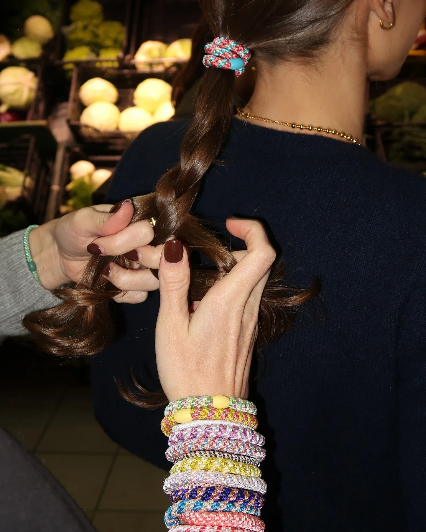 Goma de pelo KKNEKKI mix curry camo silver glitter