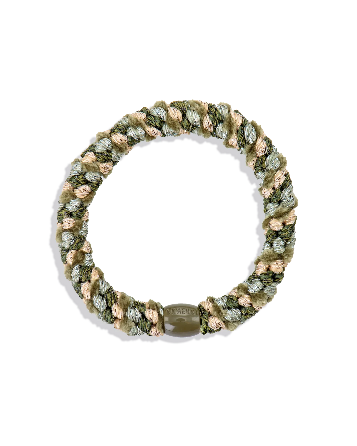 Goma de pelo KKNEKKI mix green beige glitter