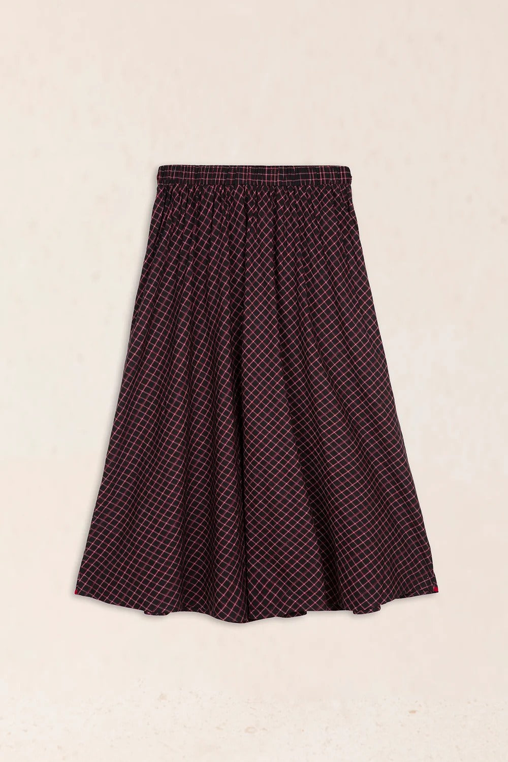 Falda midi bordado rojo LATAM