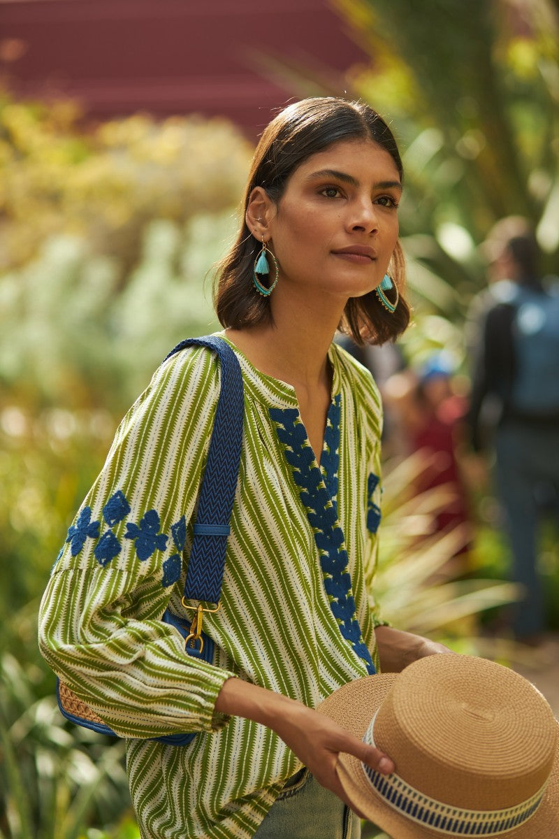 Blusa rayas verde LIDIA