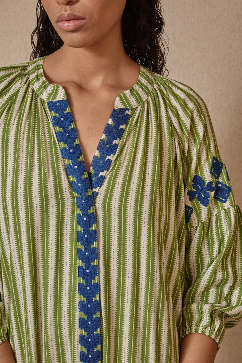 Blusa rayas verde LIDIA