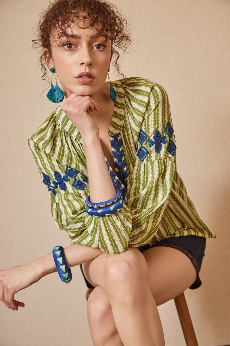 Blusa rayas verde LIDIA