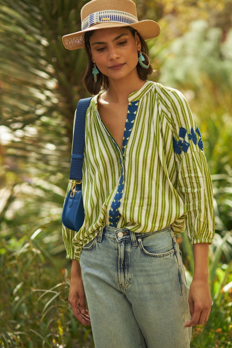 Blusa rayas verde LIDIA