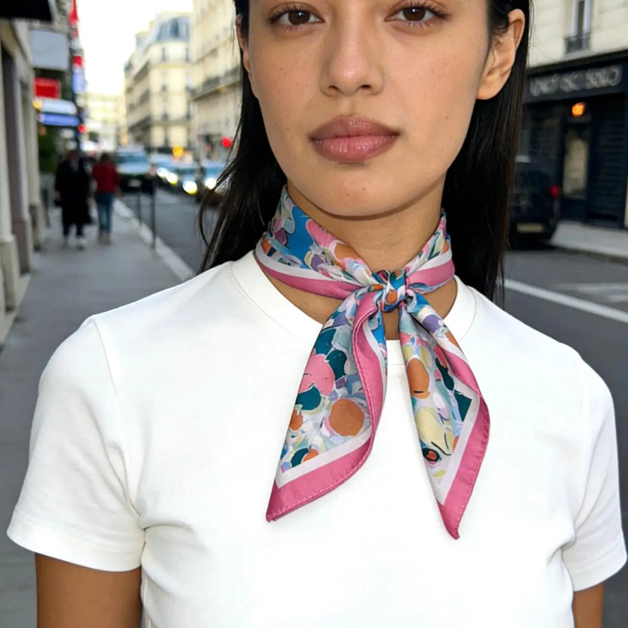 Pañuelo abstracto DORIAN rosa