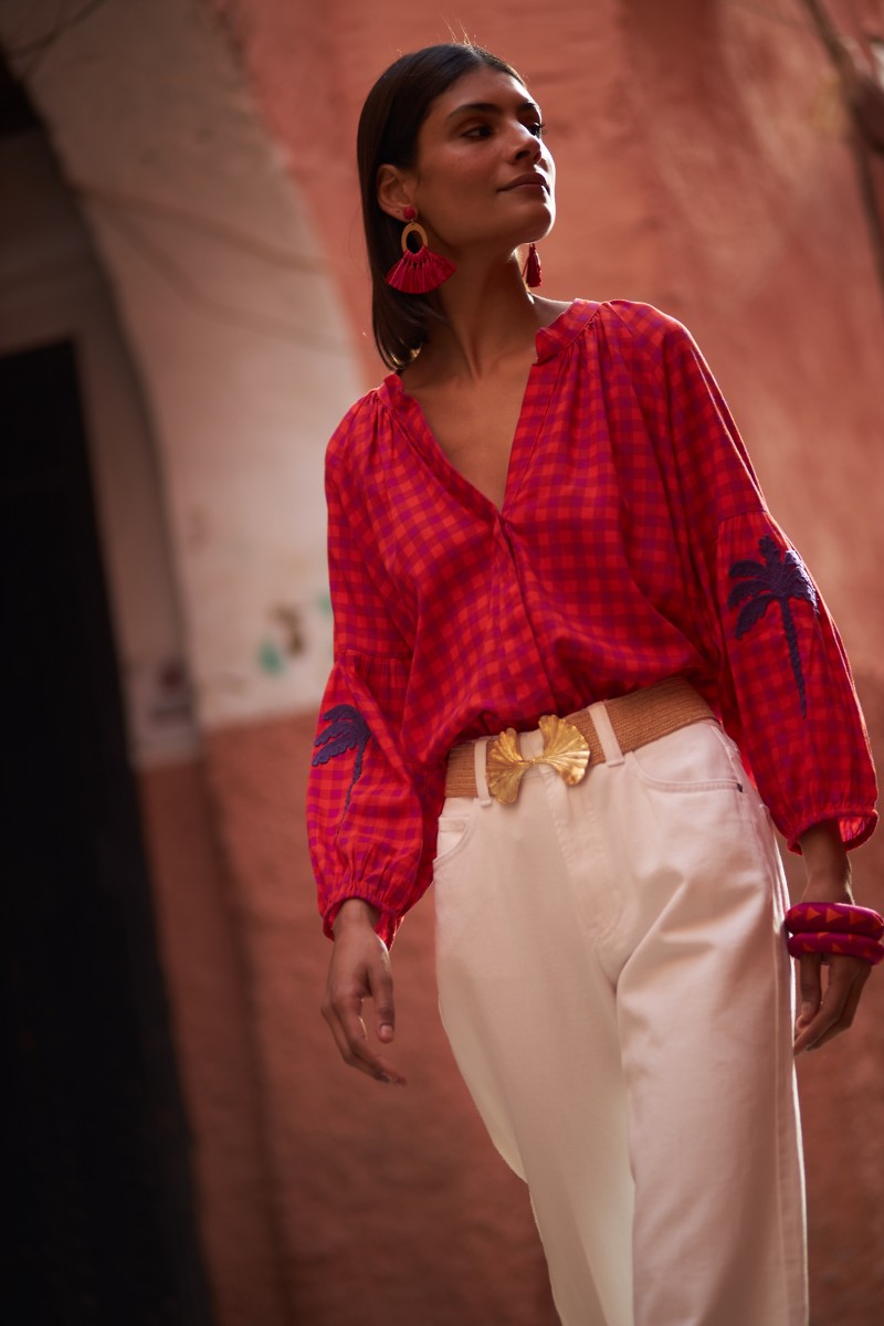 Blusa vichy rojo LAURA