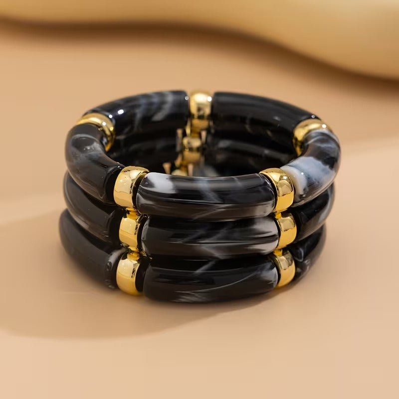 Pulsera elástica de acrílico BAMBÚ