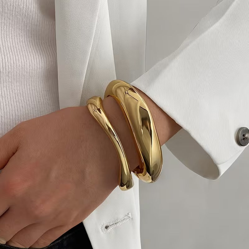 Pack dos pulseras doradas BABETTE