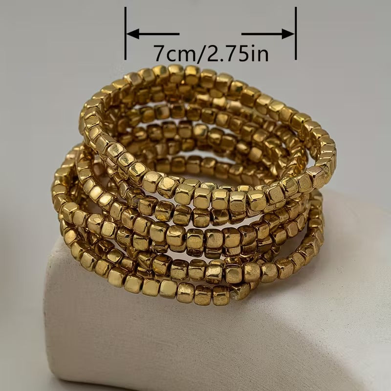 Pulsera elástica dorada BÉLINE