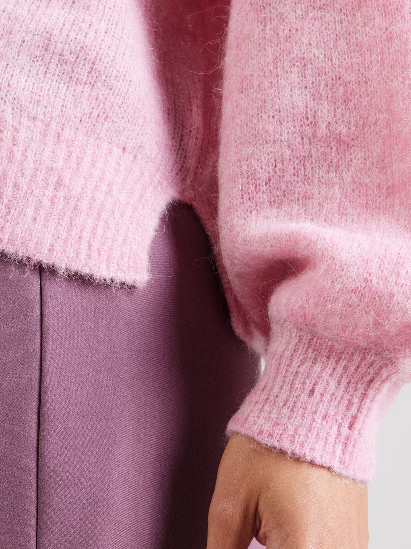 Jersey rosa mélange cuello redondo BASIA