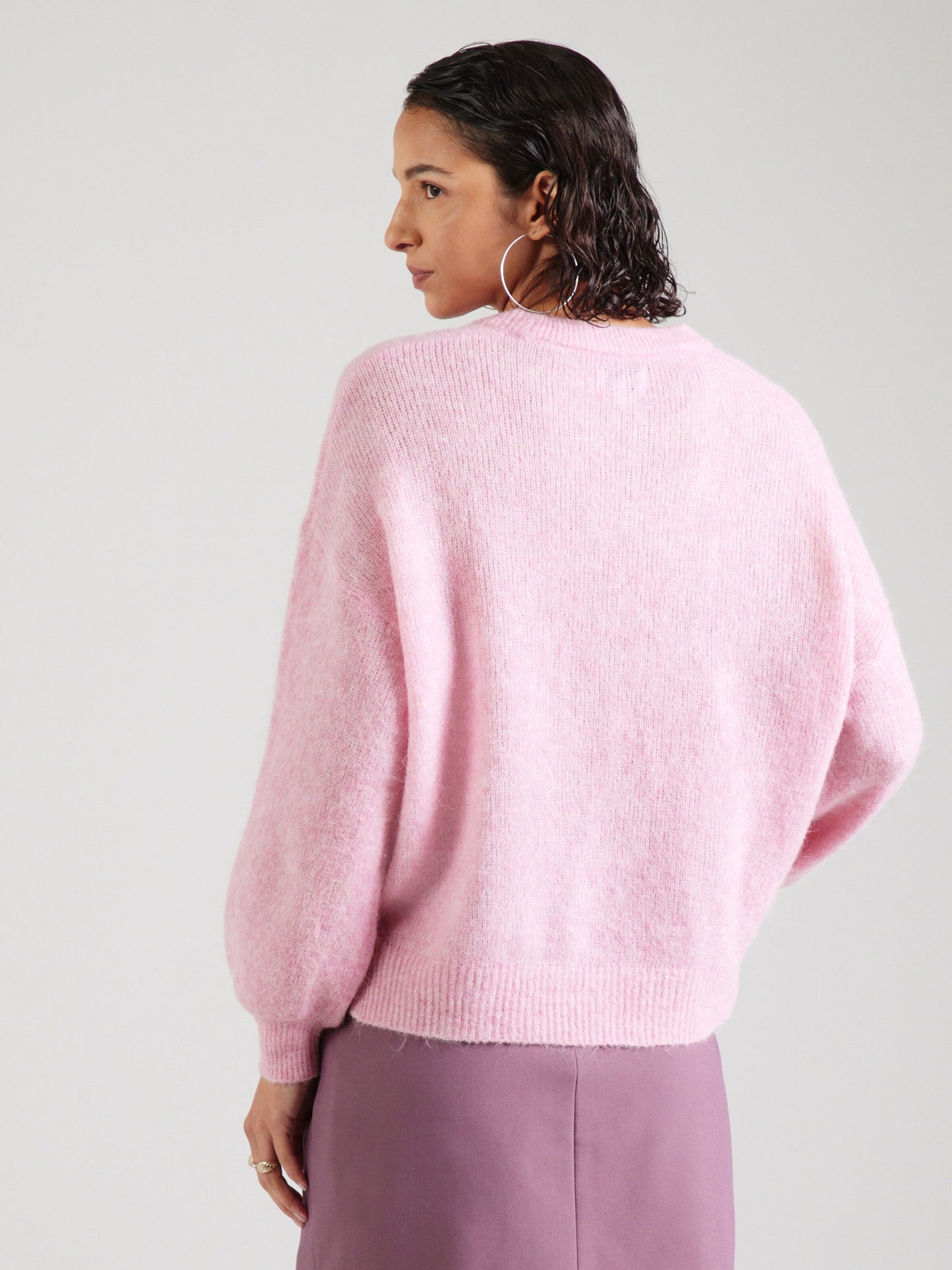 Jersey rosa mélange cuello redondo BASIA